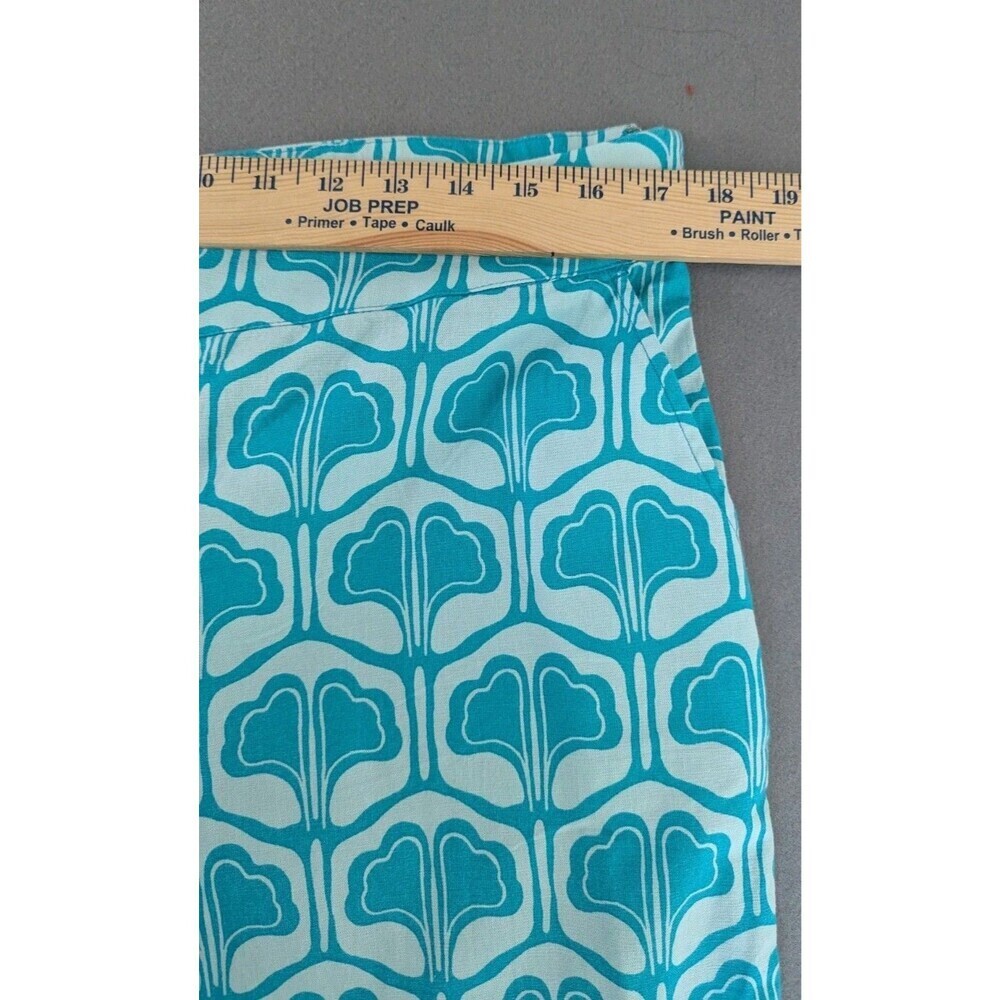NWT Crown & Ivy Women’s Blue Aqua Floral 2pc Set Top XL & Cropped Pants 14 - Picture 7 of 9